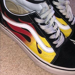 flame old school vans